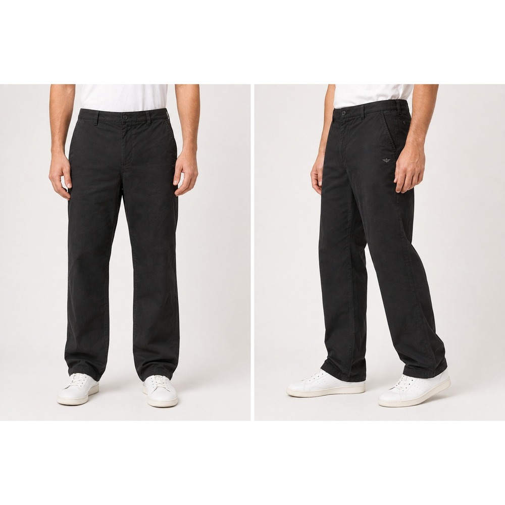 Dockers Classic Fit Mens Chino Pants Black W40 L30 32896-0004 Stretch Cotton